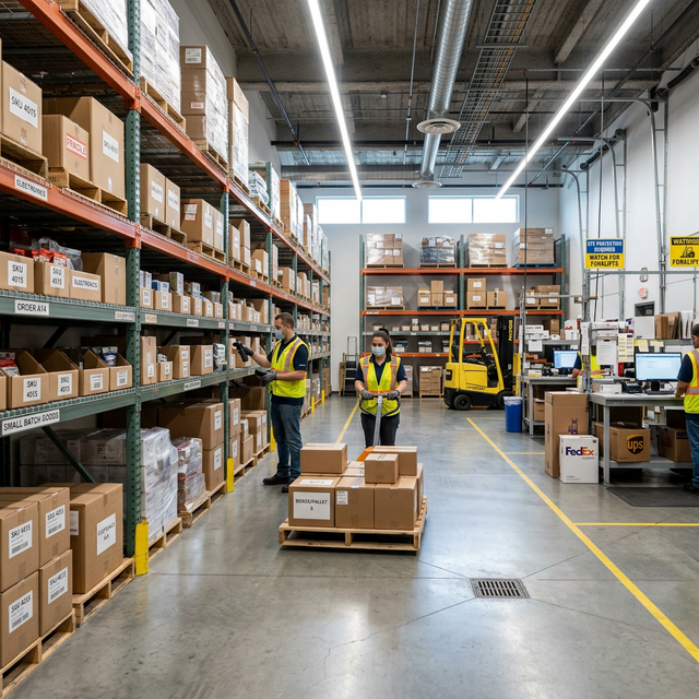 Кішкентай заманауи қойманың ішінде